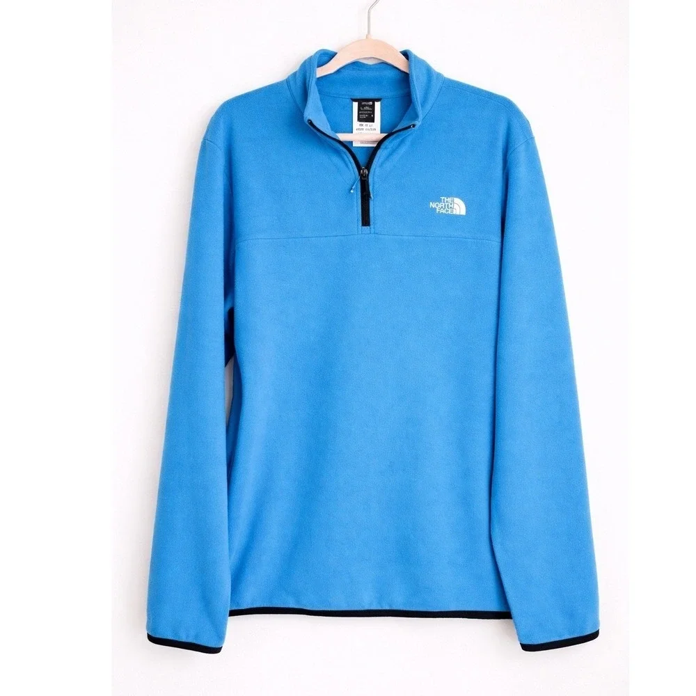 The North Face New Mens Anchor 1/4 Zip Fleece Pullover Blue SZ XL Gorpcore